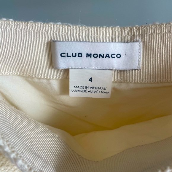 Club Monaco Centie Tweed Mini Skirt Ivory Size 4 - Picture 4 of 4